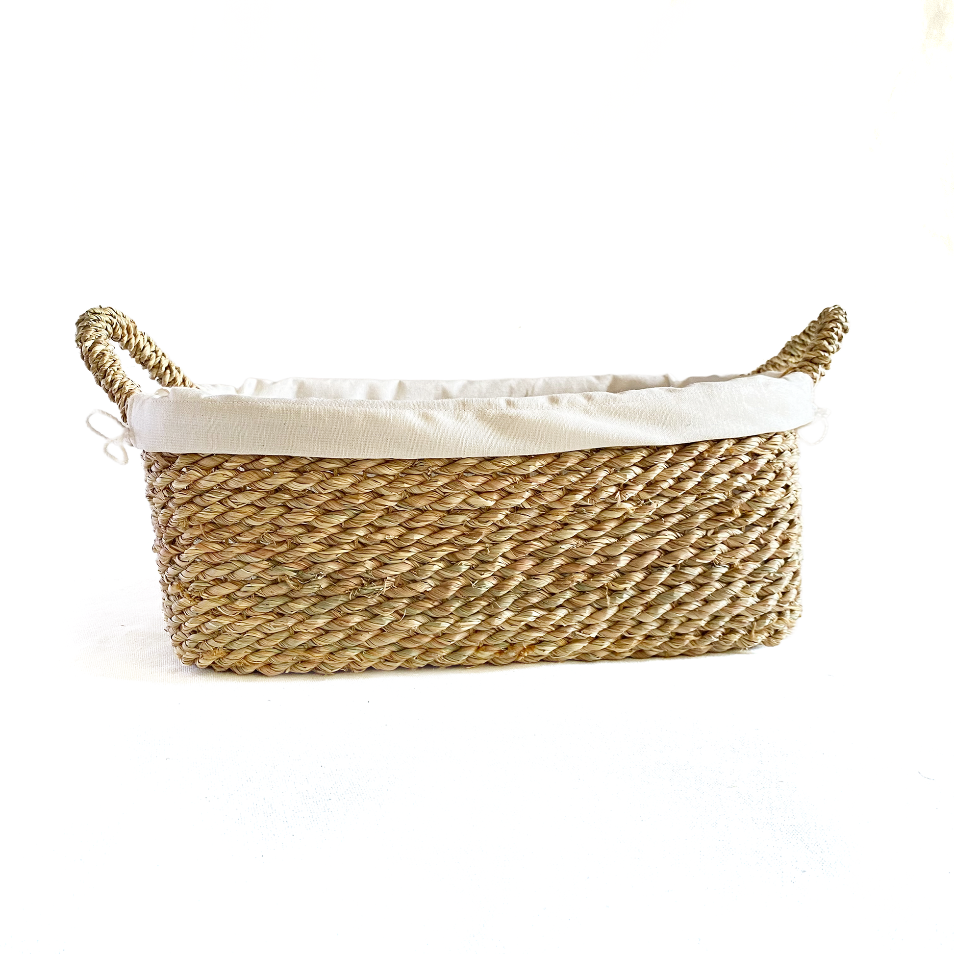 Halfa Rectangular Basket with Handle and Cover - Towels سلة حلفا مستطيلة بيد وجراب - فوط