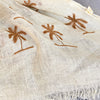 Rustic embroidered linen shawl. شال كتان مطرز ريفي