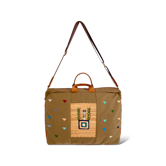 Fabric Laptop Bag with Embroidered Arjun حقيبة لاب توب قماش مع عرجون مطرز