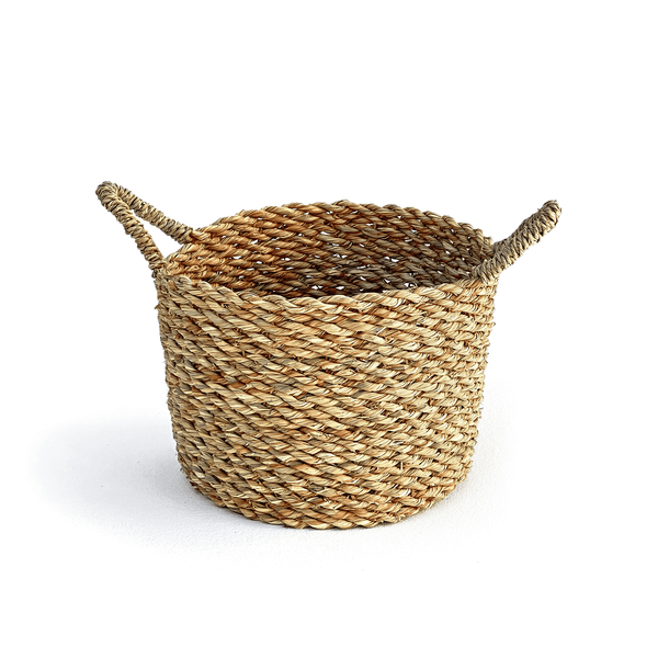 Halfa circular Basket with Handle. سلة حلفا دائرية بيد