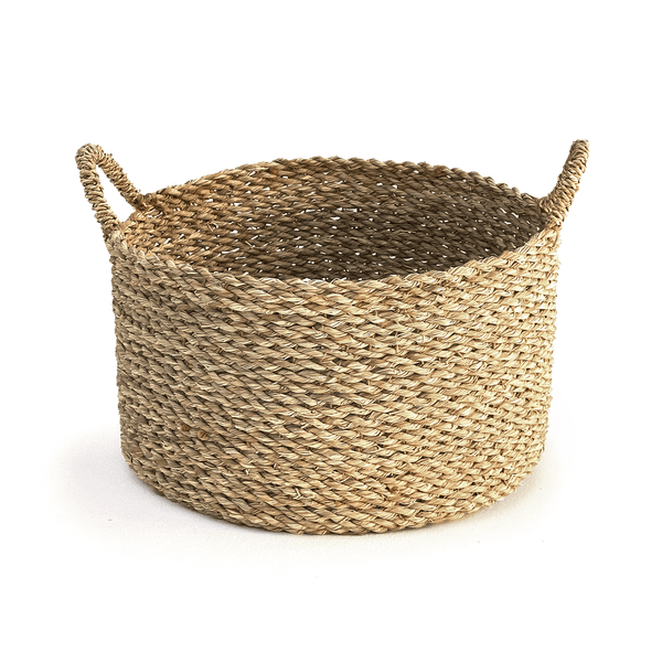Halfa circular Basket with Handle. سلة حلفا دائرية بيد