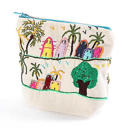 Embroidered fabric wallet محفظة قماش مطرزة