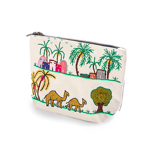 Embroidered fabric wallet محفظة قماش مطرزة