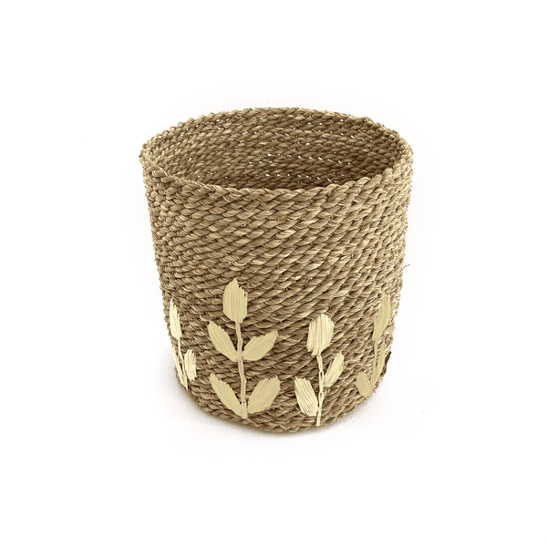 Halfa cup basket leaf embroidery. سلة حلفا كأس تطريز ورق شجر