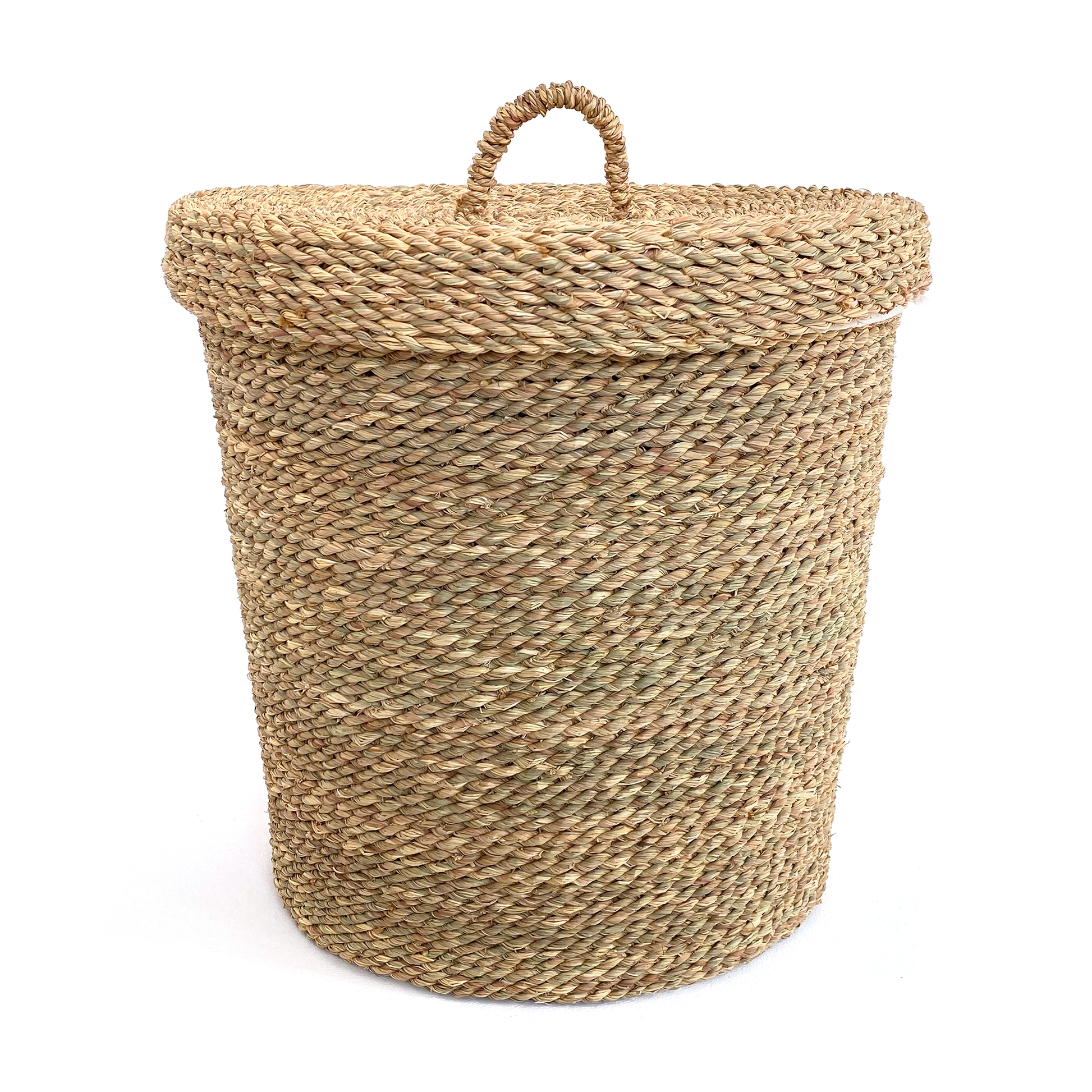 Halfa laundry basket with lid. سلة حلفا للغسيل بغطاء