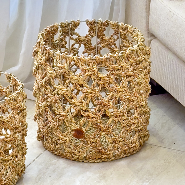 Halfa basket mesh yarn. سلة حلفا غزل شبكة