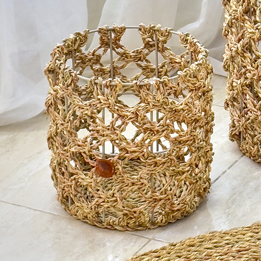 Halfa basket mesh yarn. سلة حلفا غزل شبكة