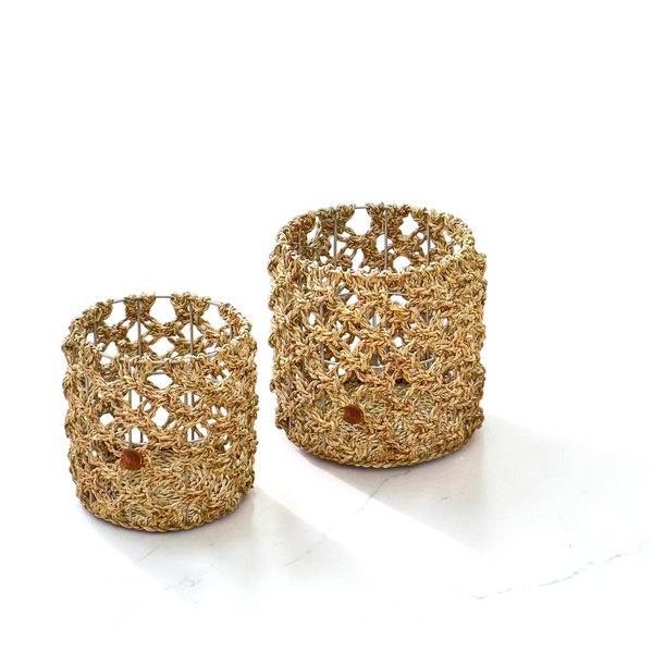 Halfa basket mesh yarn. سلة حلفا غزل شبكة