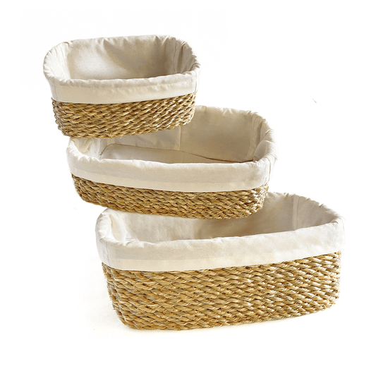 Halfa Rectangular Basket with Cover - Towels.  سلة حلفا مستطيلة بجراب - فوط