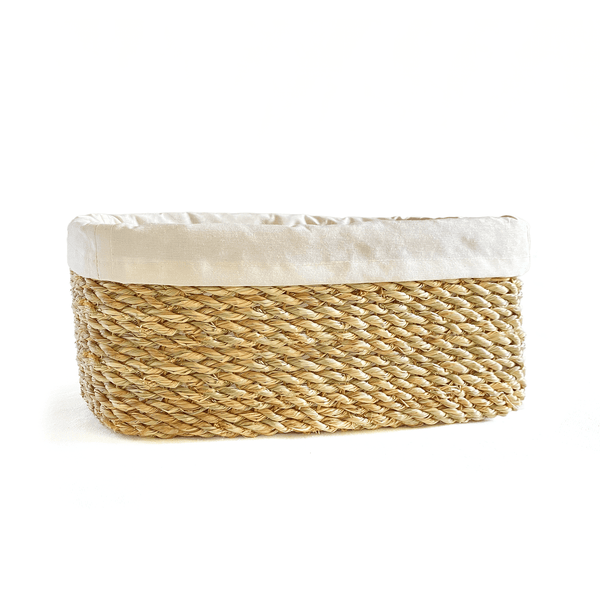 Halfa Rectangular Basket with Cover - Towels.  سلة حلفا مستطيلة بجراب - فوط