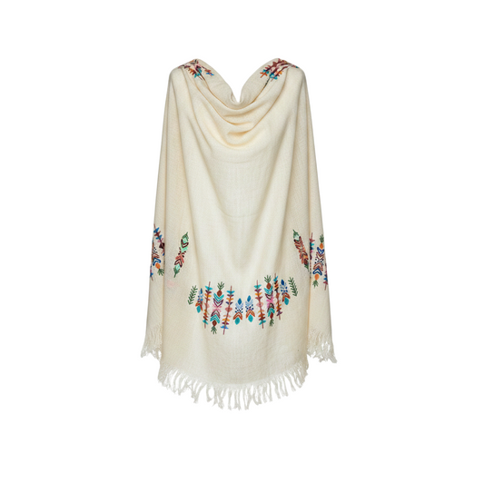 Geometric colors Embroidered Linen Shawl L481 شال كتان مطرز الوان هندسي