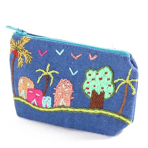 Embroidered fabric wallet محفظة قماش مطرزة