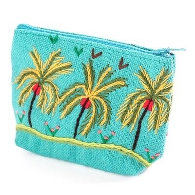 Embroidered fabric wallet محفظة قماش مطرزة