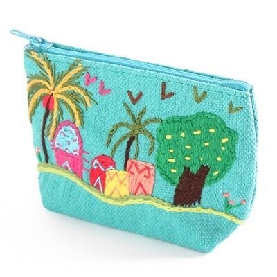 Embroidered fabric wallet محفظة قماش مطرزة