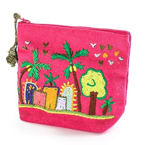 Embroidered fabric wallet محفظة قماش مطرزة
