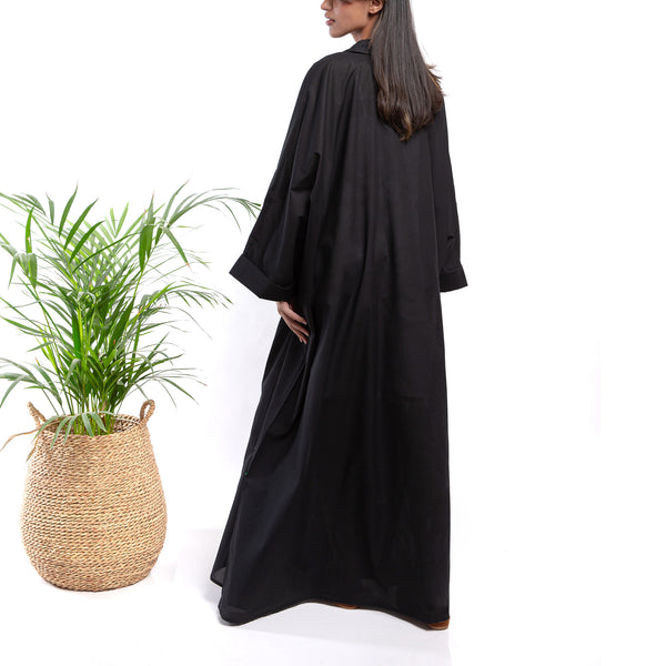 Embroidered Linen Jalabiya JL364 . جلابية كتان مطرز