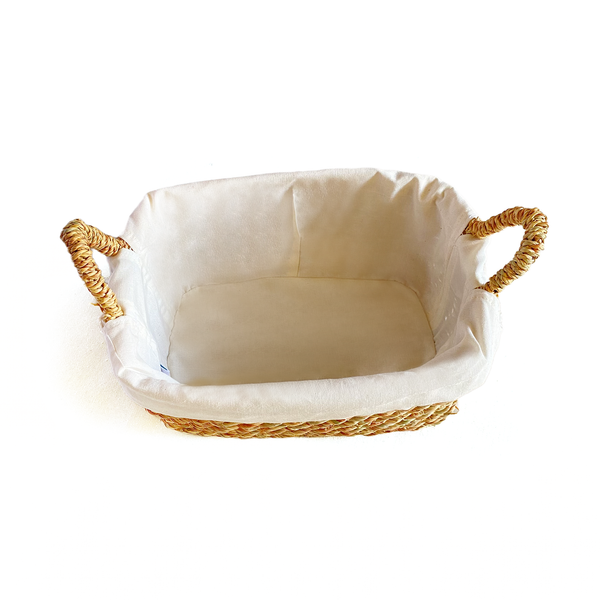Halfa Rectangular Basket with Handle and Cover - Towels سلة حلفا مستطيلة بيد وجراب - فوط