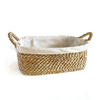 Halfa Rectangular Basket with Handle and Cover - Towels سلة حلفا مستطيلة بيد وجراب - فوط