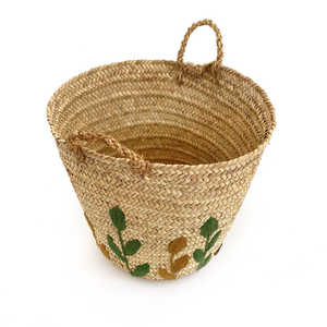 Baddara Embroidered Khoos Basket XXXL. بدارة سلة خوص مطرزة