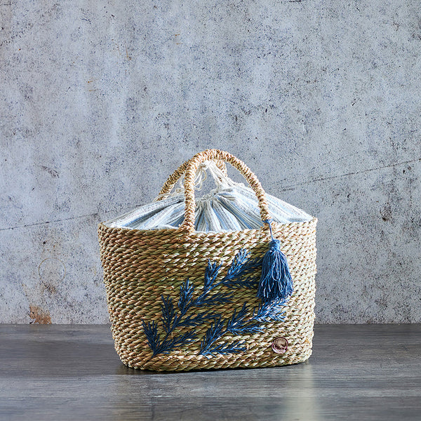 Embroidered Halfa Bag with Halfa hand (S) حقيبة حلفا مطرزة يد حلفا