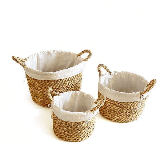 Halfa circular Basket with Handle. سلة حلفا دائرية بيد