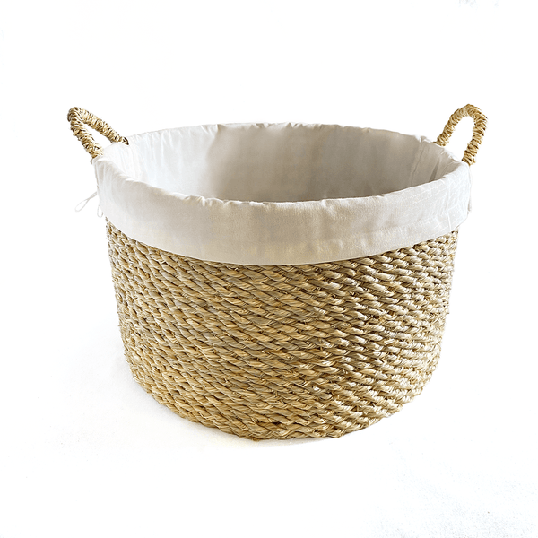 Halfa circular Basket with Handle. سلة حلفا دائرية بيد